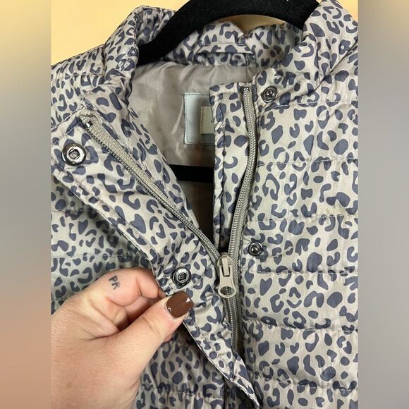 Unit Outerwear Women’s Size Small Gray Leopard Print Puffer Jacket - Picture 4 of 7